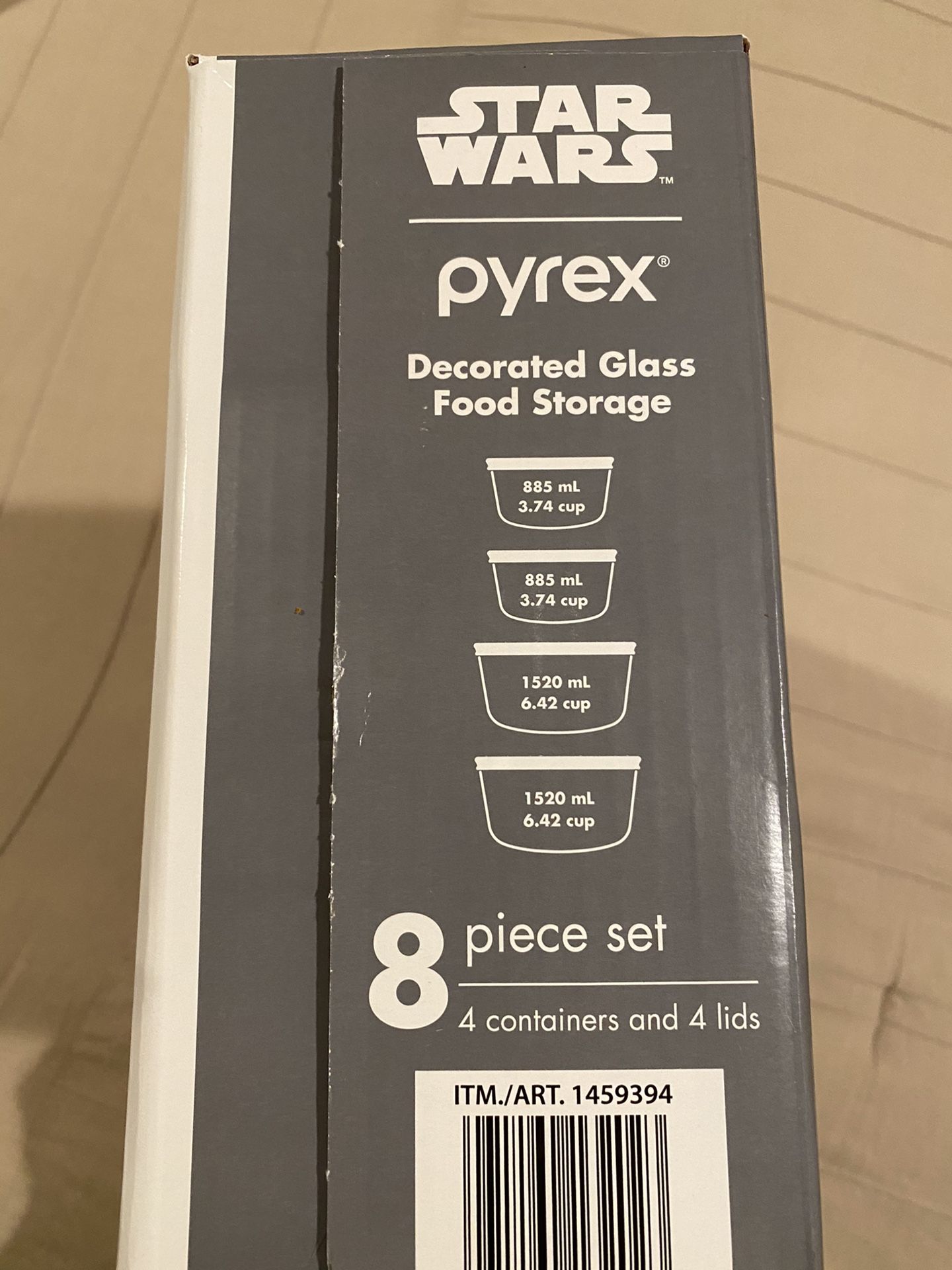Pyrex Star Wars Baby Yoda Mandalorian 8 Pcs Set Decorated Glass Collectable NIB