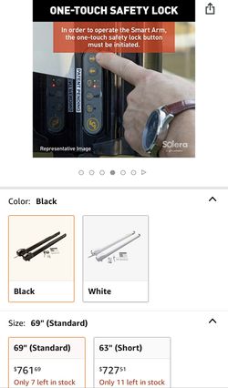 Solera 12V Smart Arm Awning Hardware Kit for 5th Wheel RVs and Travel Trailers - Standard - Black Thumbnail