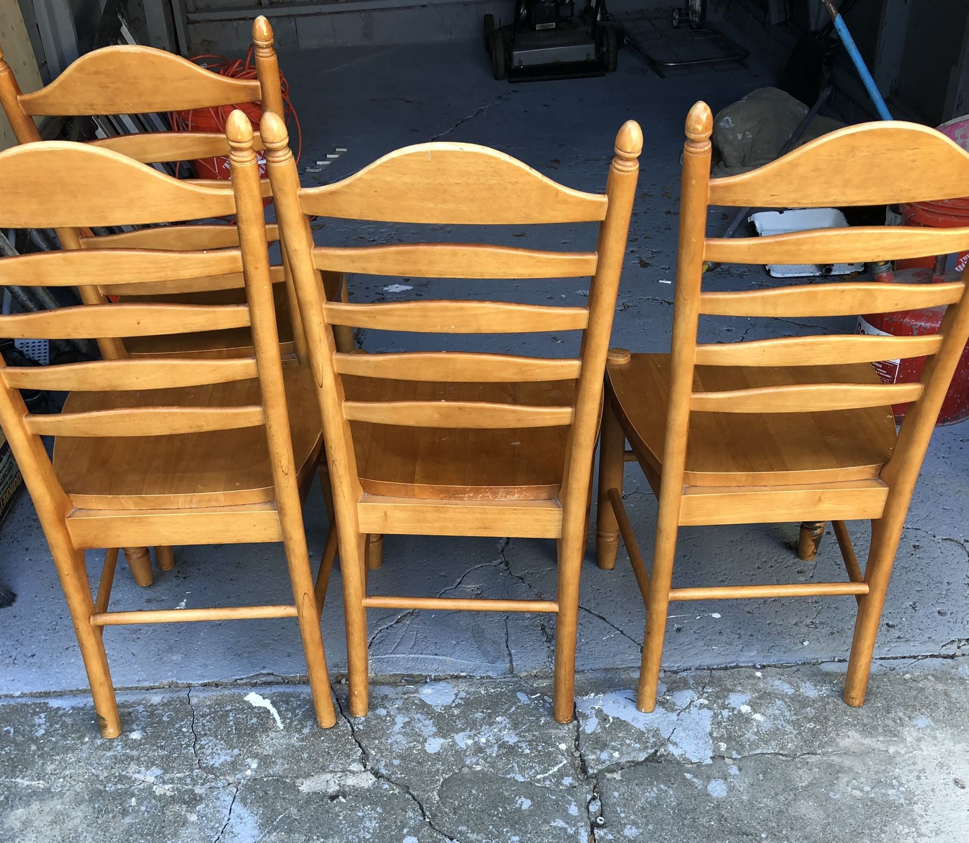 Six Dining Or Kitchen Wooden Chairs