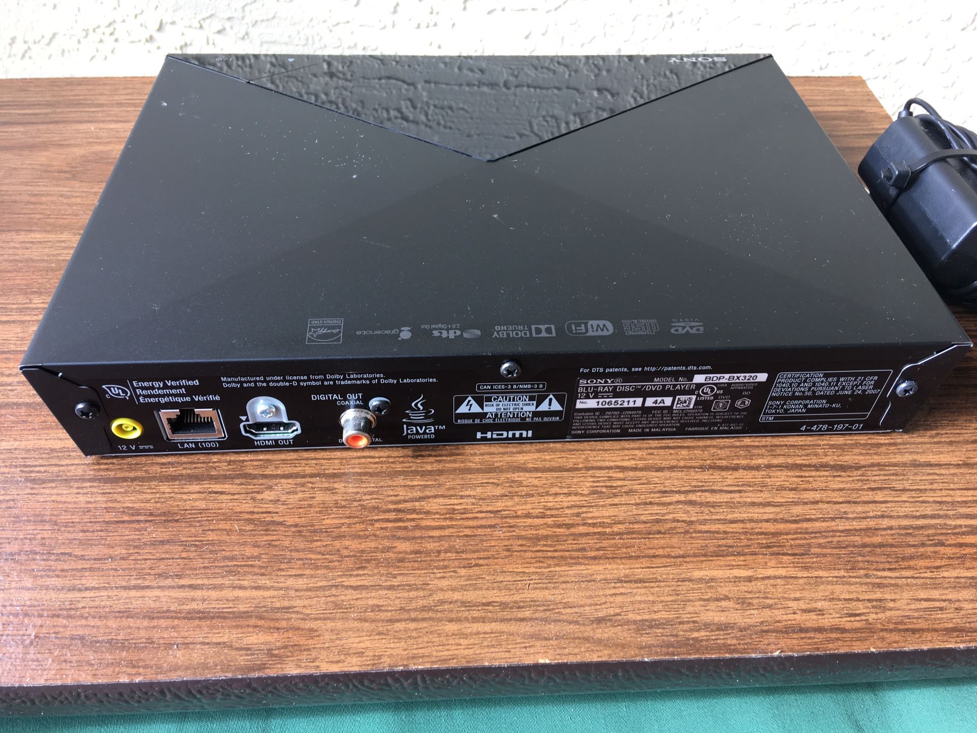 SONY BLU-RAY DISC WIRELESS LAN BUILT-IN