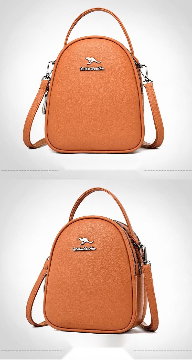 Brand new genuine leather small bag all-match three-layer shoulder bag