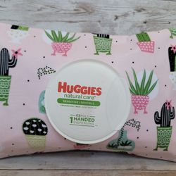 Pink Cactus Huggies Wipes Cover Thumbnail
