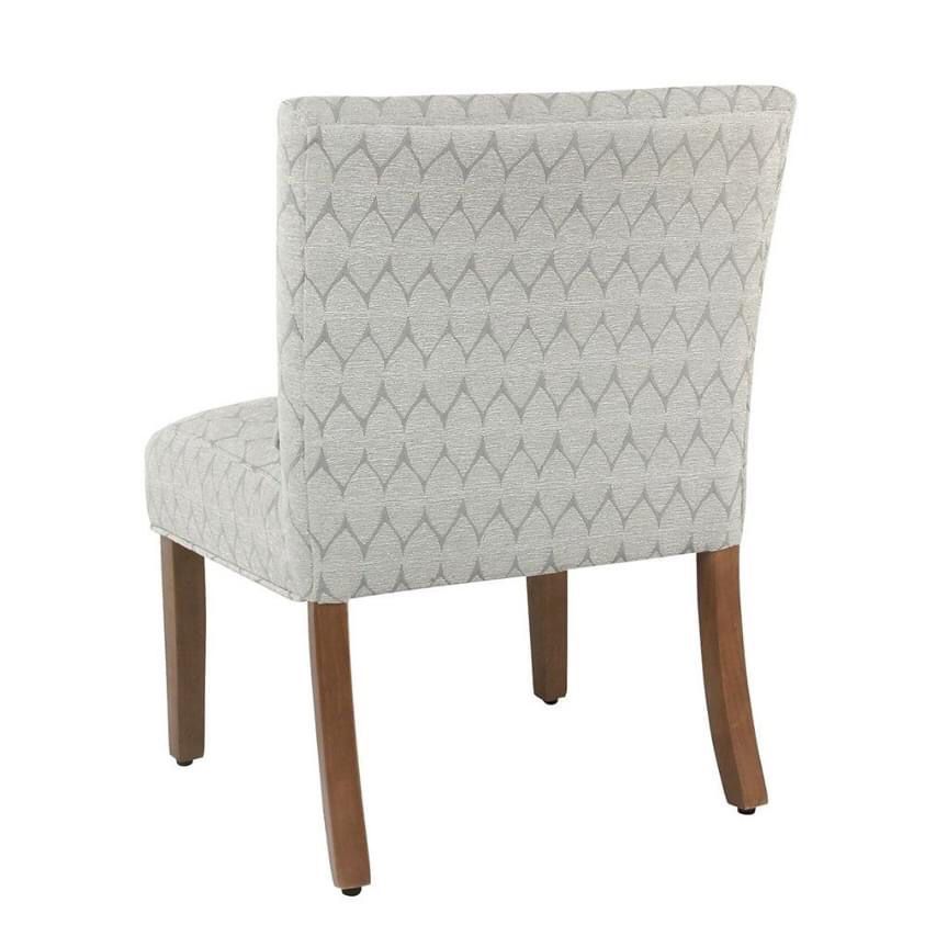 Grey Geometric Pattern Accent Chair