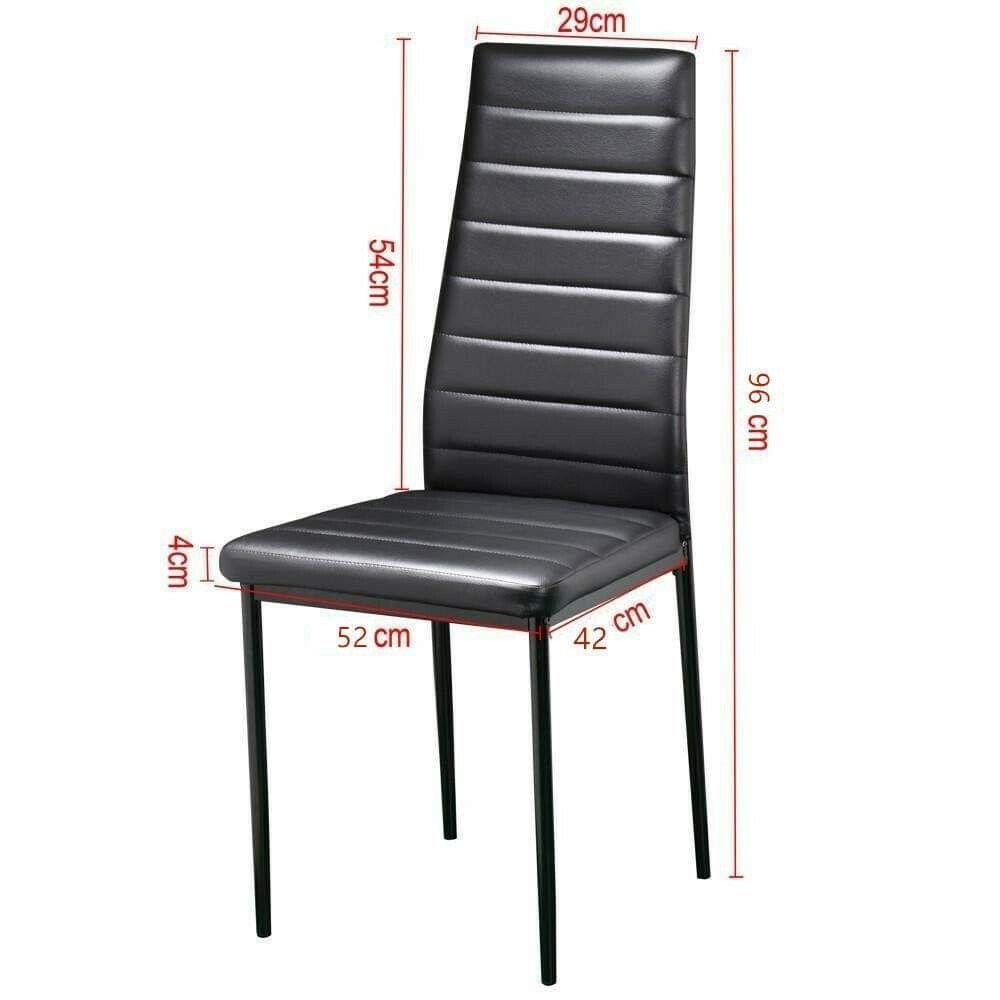 4 Black Dining Chairs Sleek Design
