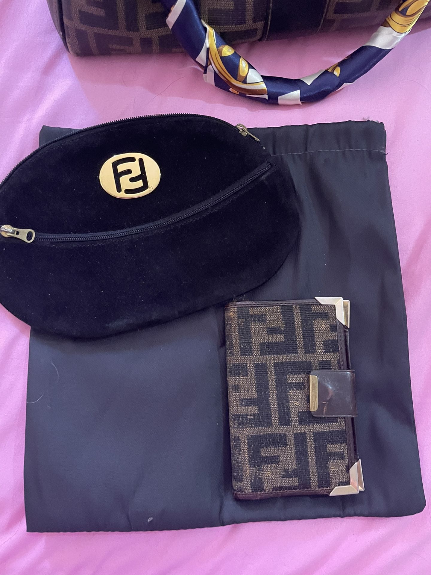 Vintage Fendi make up bag an address book