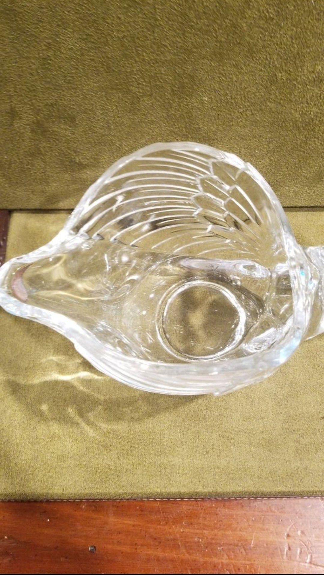 Vintage Clear Glass Swan Dish