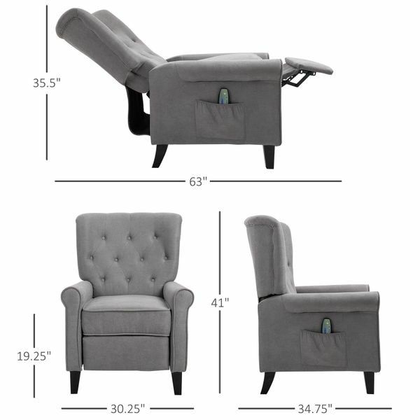 Manual Recliner Chair Massage Recliner Footrest with Remote