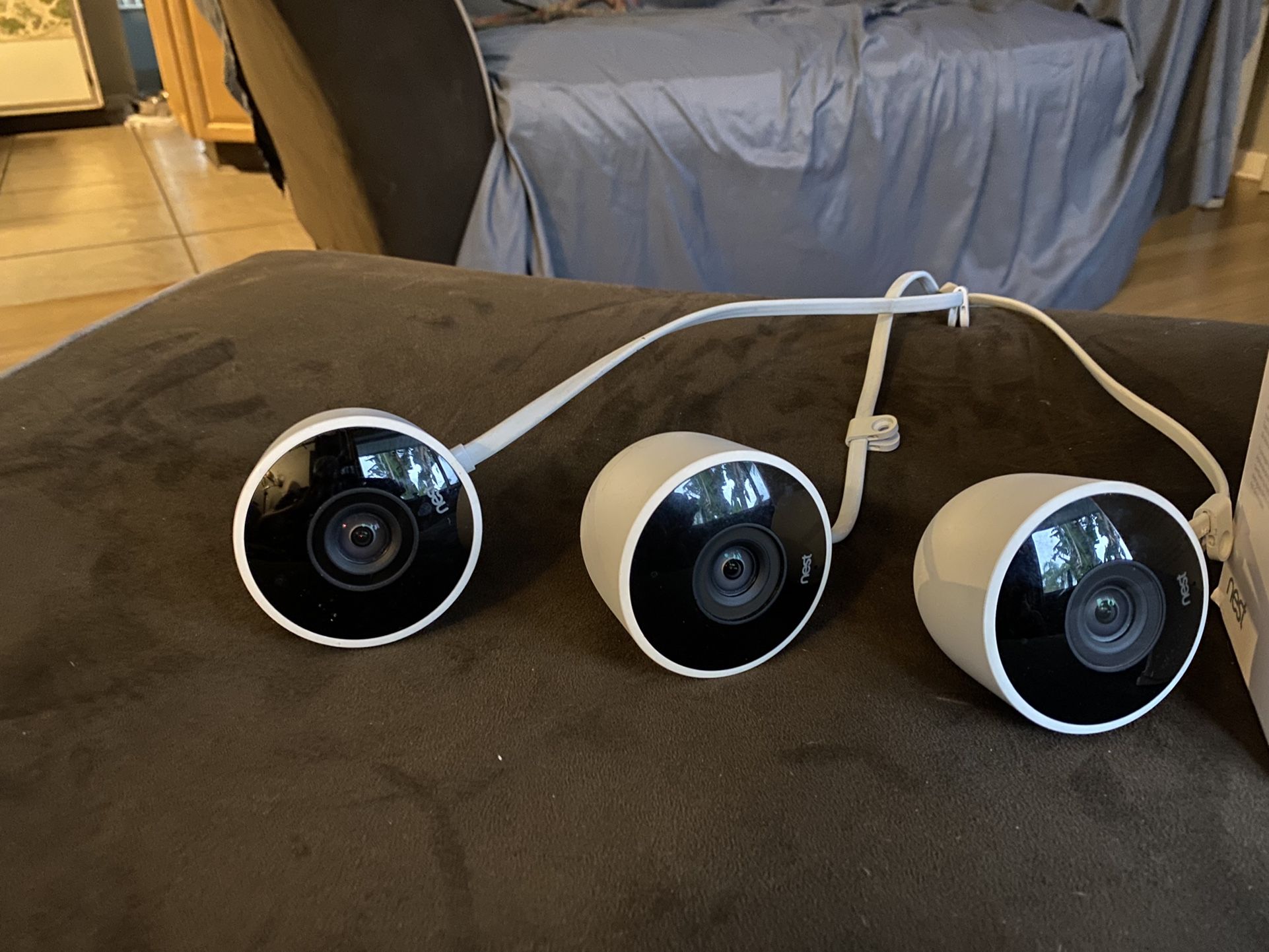 Ring Doorbell Pro, Nest Thermostat (3rd gen), Nest Outdoor Cameras