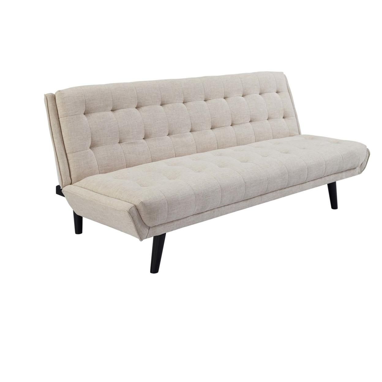 Glance Tufted Convertible Fabric Sofa Bed (3093-BEI)