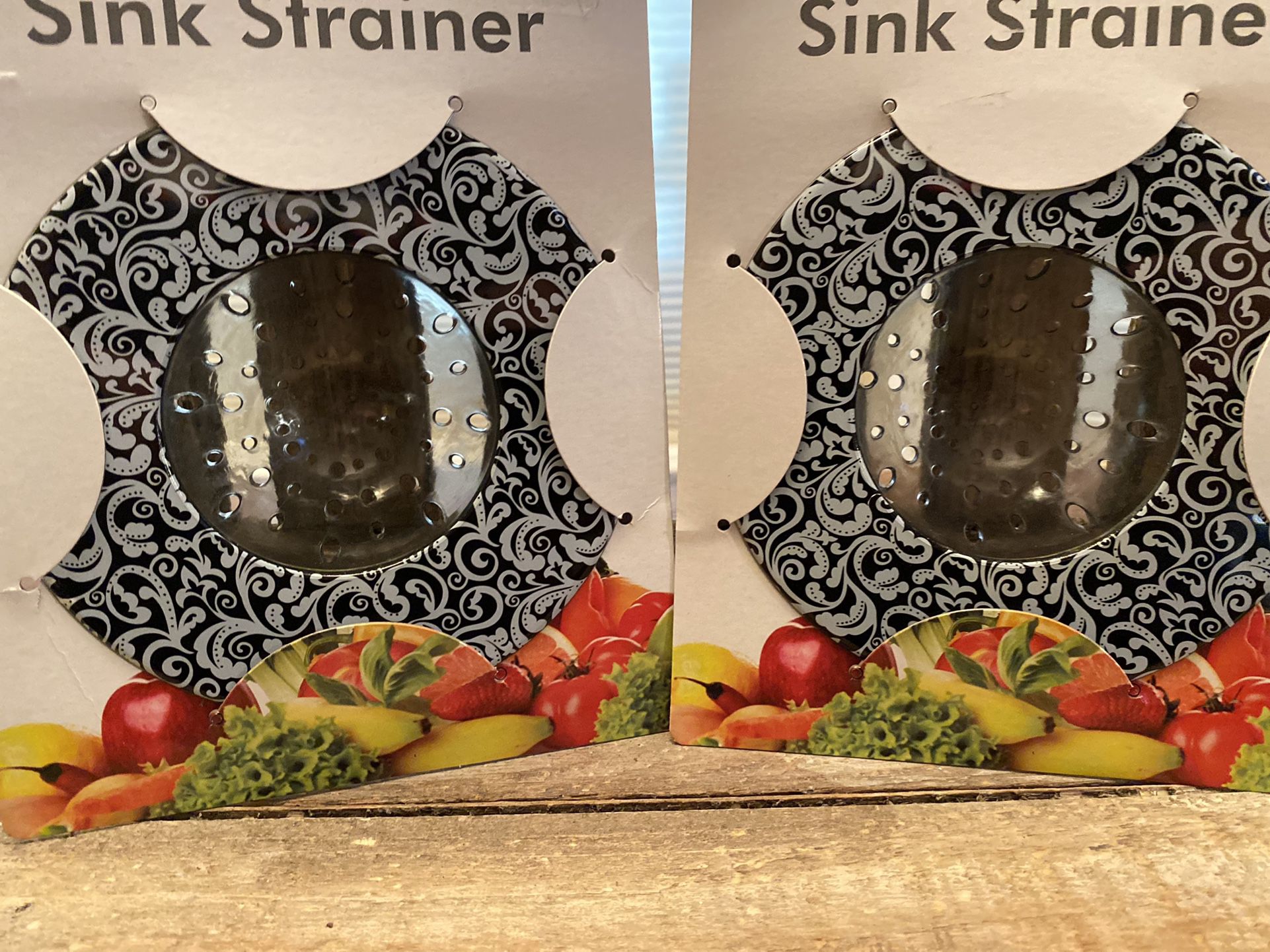 Sink Strainers Set of 2, Kitchen Food & Debris Trap, Black & White Sink Strainer