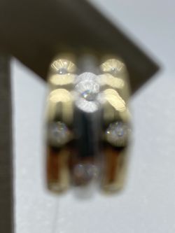 14K Gold And Diamond Earrings  Thumbnail