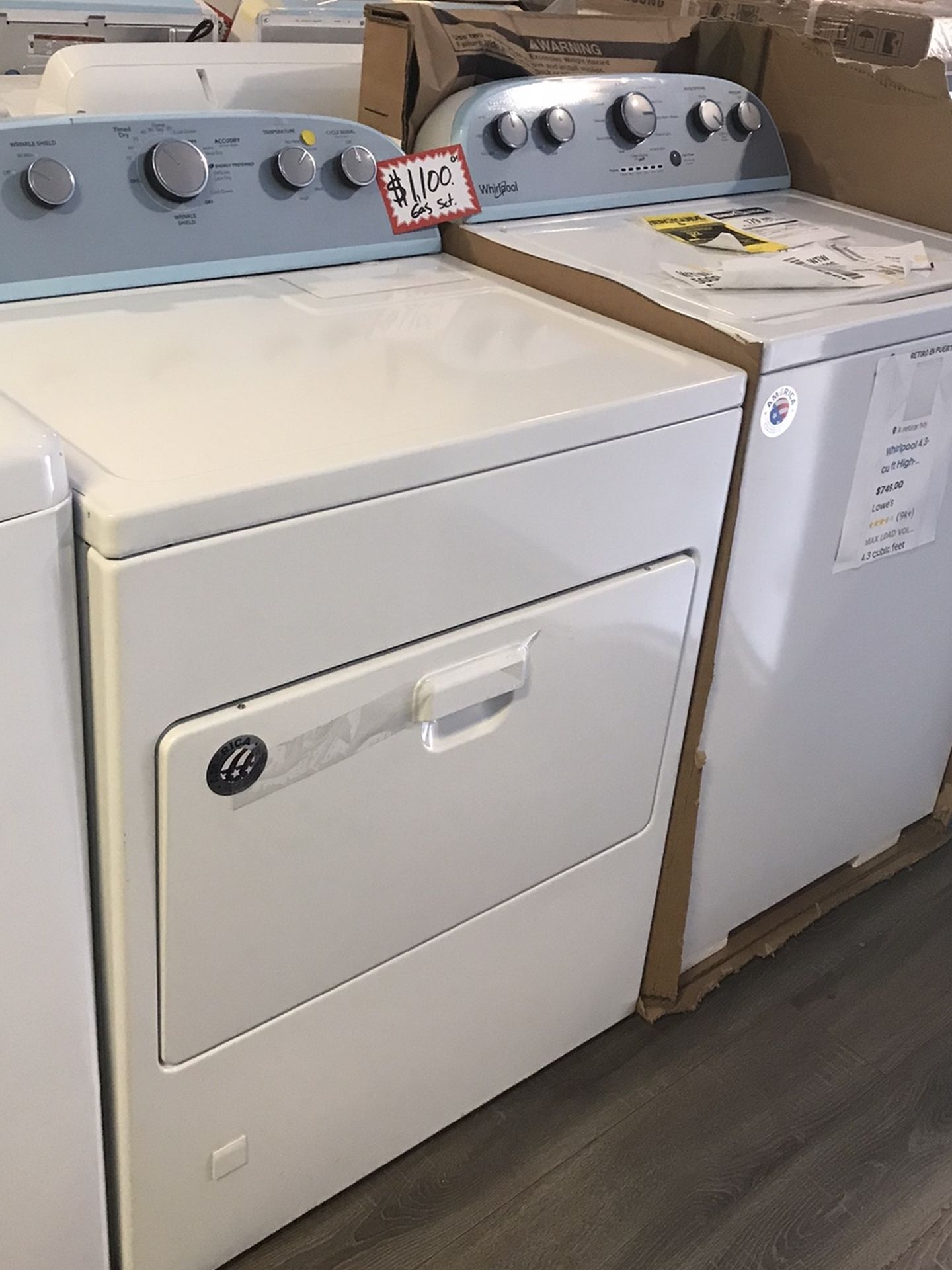 NEW SCRATCH AND DENT WHIRLPOOL TOP LOAD WASHER AND DRYER SET WITH