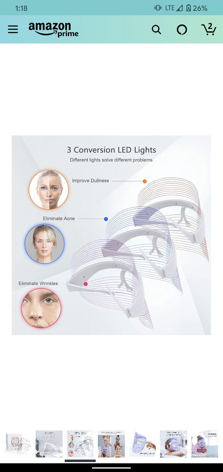 LED Face Mask Light Therapy, 3 Colors Light Therapy Facial Photon Beauty Device for Facial Rejuvenation, Wrinkles Reduction, Anti-Aging ￼ ￼ ￼ ￼ ￼