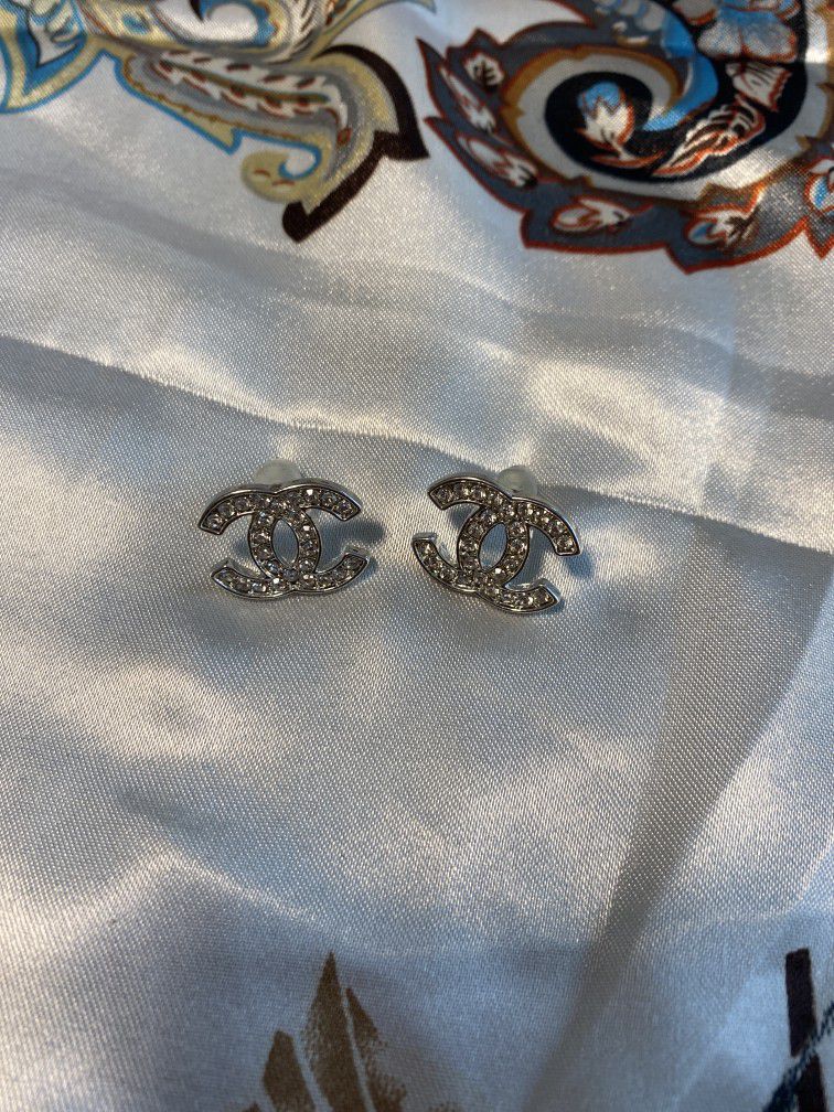 CC Diamond Stud Earrings
