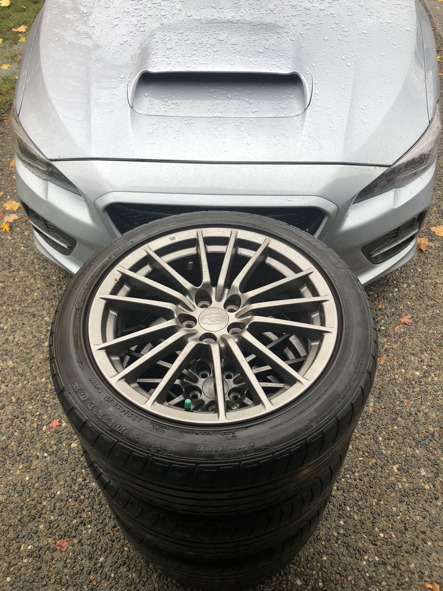 5x100 235 45 17 Subaru Factory Rims And Tires As Is On Picture Dunlop SP SPORT 01 Priced To Sell