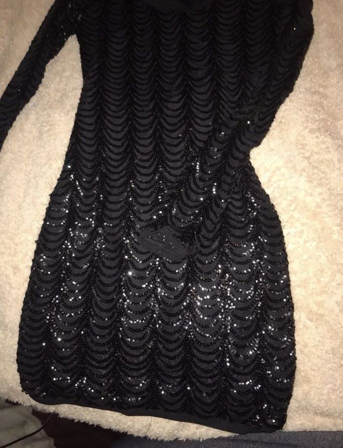 Sparkle mini dress black