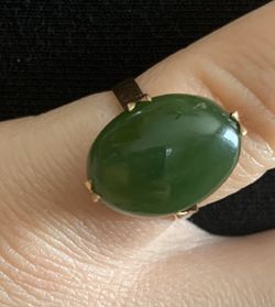 Antique Nephrite Jade Ring (for Repair) 14k LAST CHANCE PRICE Thumbnail