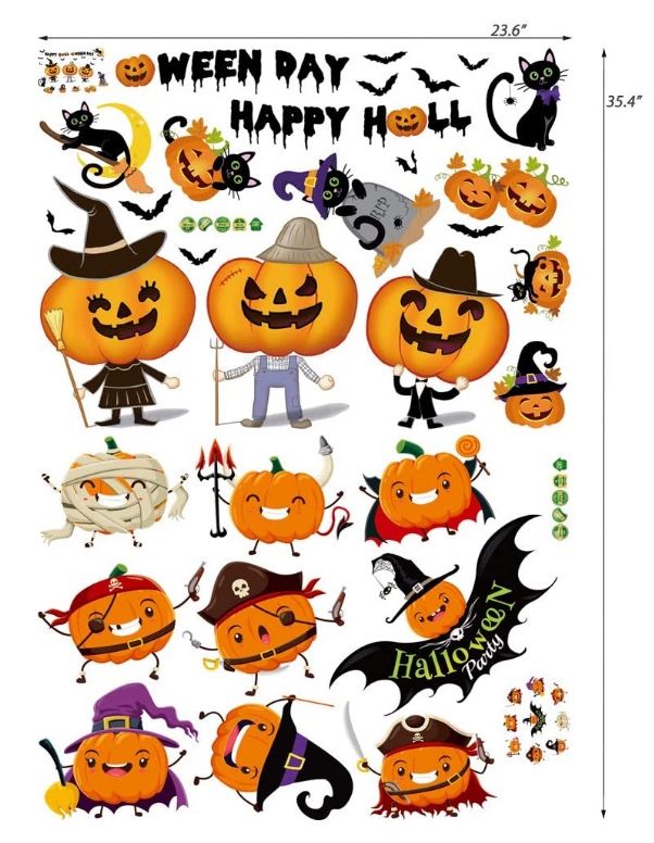 Halloween window clings pumpkins
