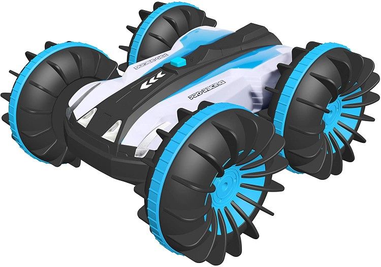 Outdoor 2.4GHz Land Water Boat Truck All Terrain RC Stunt Car with Rotate 360 Electric Vehicle Toy Age 4-12 Year Old Girl Boy Cool Summer Gift