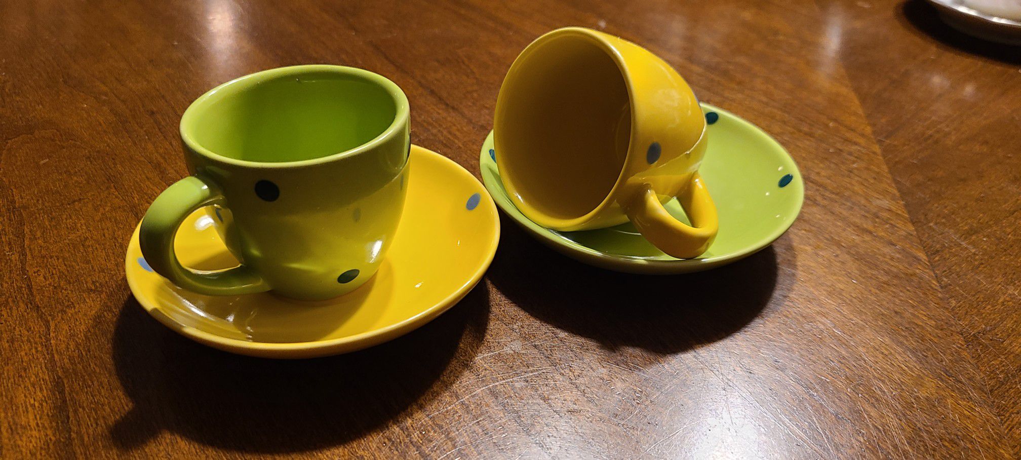 2 Spotted Espresso/Tea cups