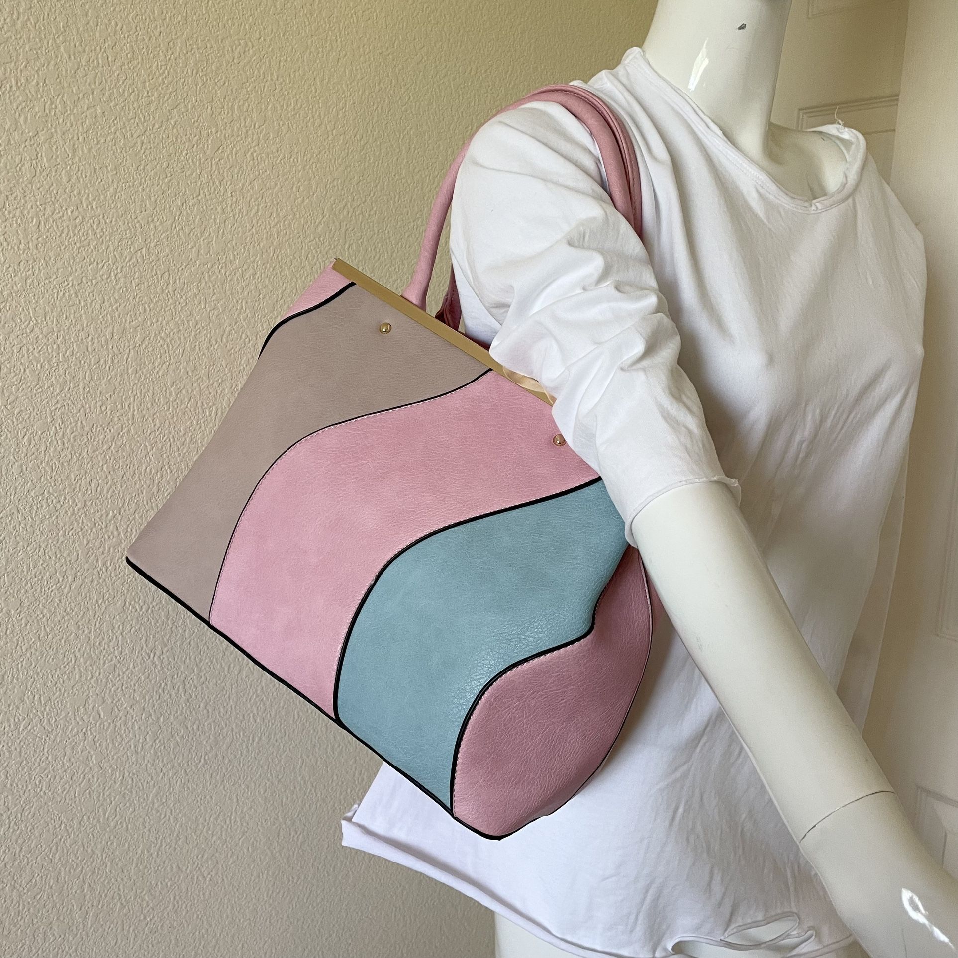 Womens Tote Bag Purse 2 Ways Pink