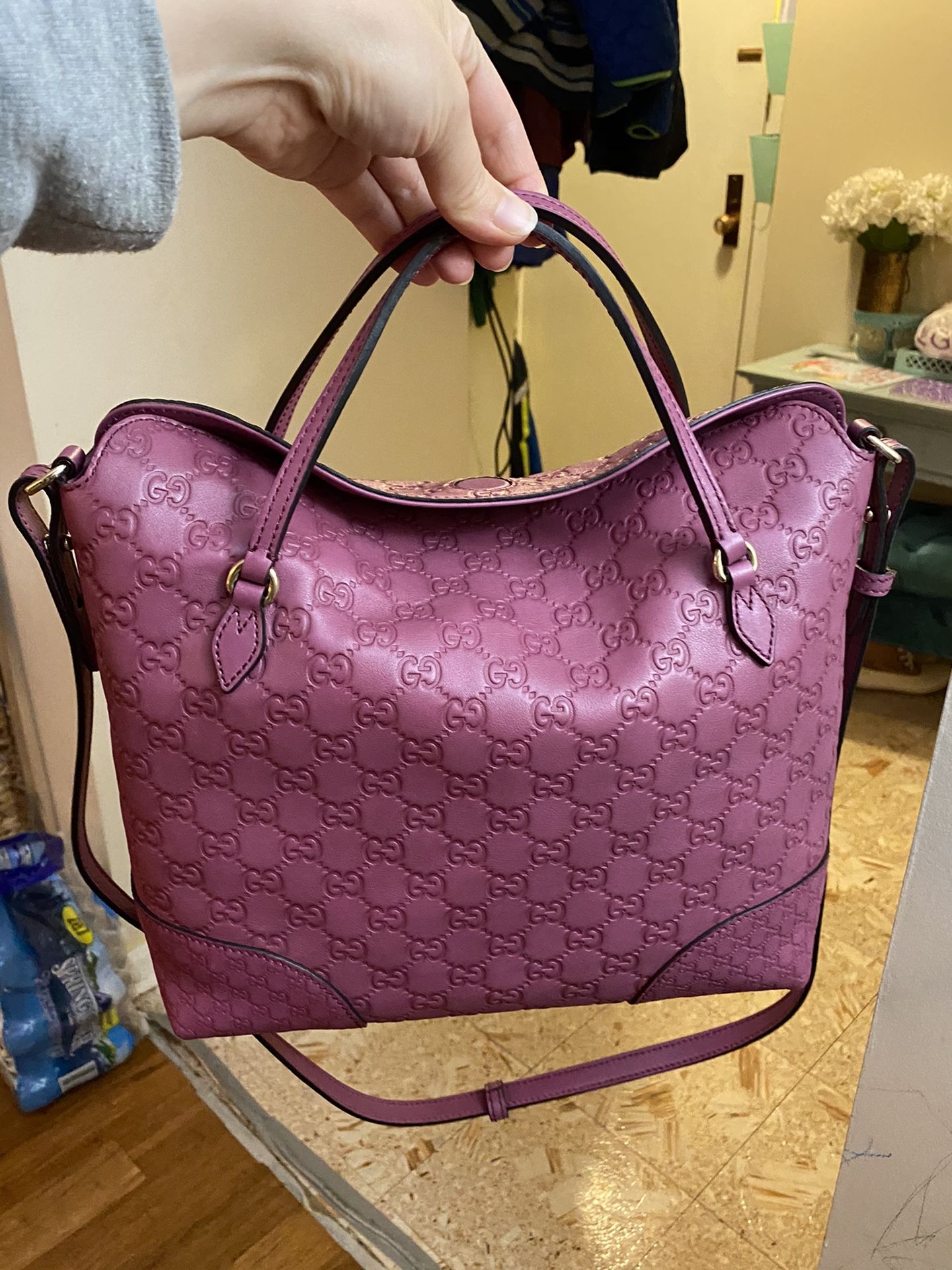 Authentic Gucci Bree Top Handle Convertible Tote Bag