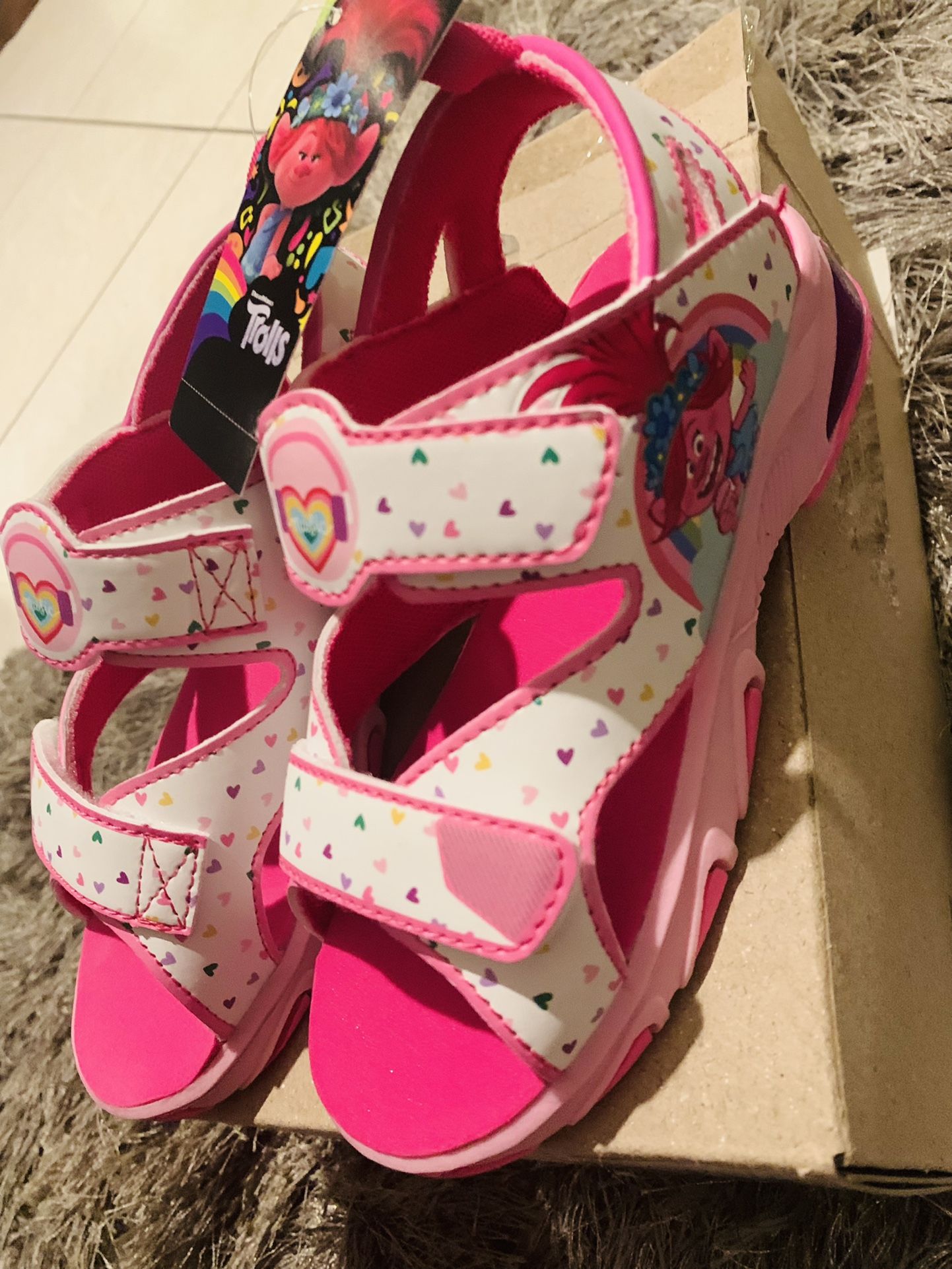 New Light Up Troll Sandas Size 12 In Abox $$$20