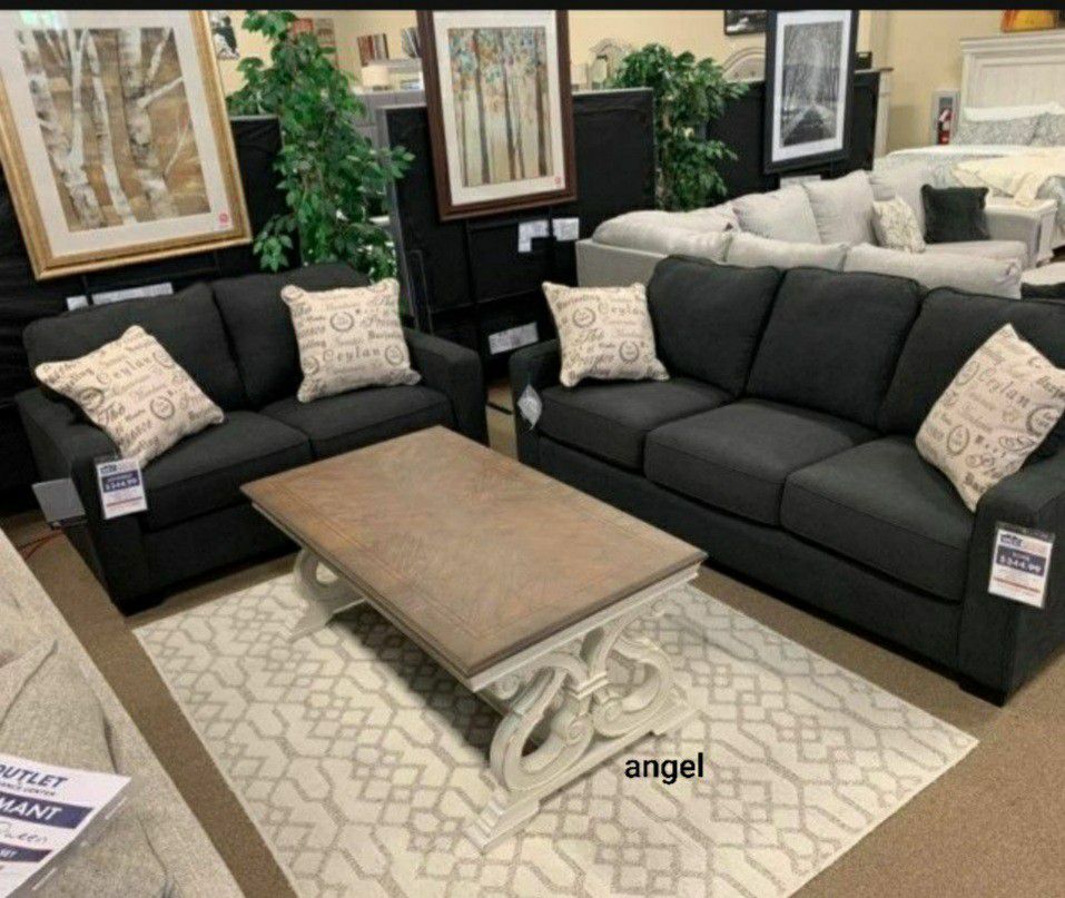 ⚡$39 Down Payment ⚡ Alenya Charcoal Living Room Set