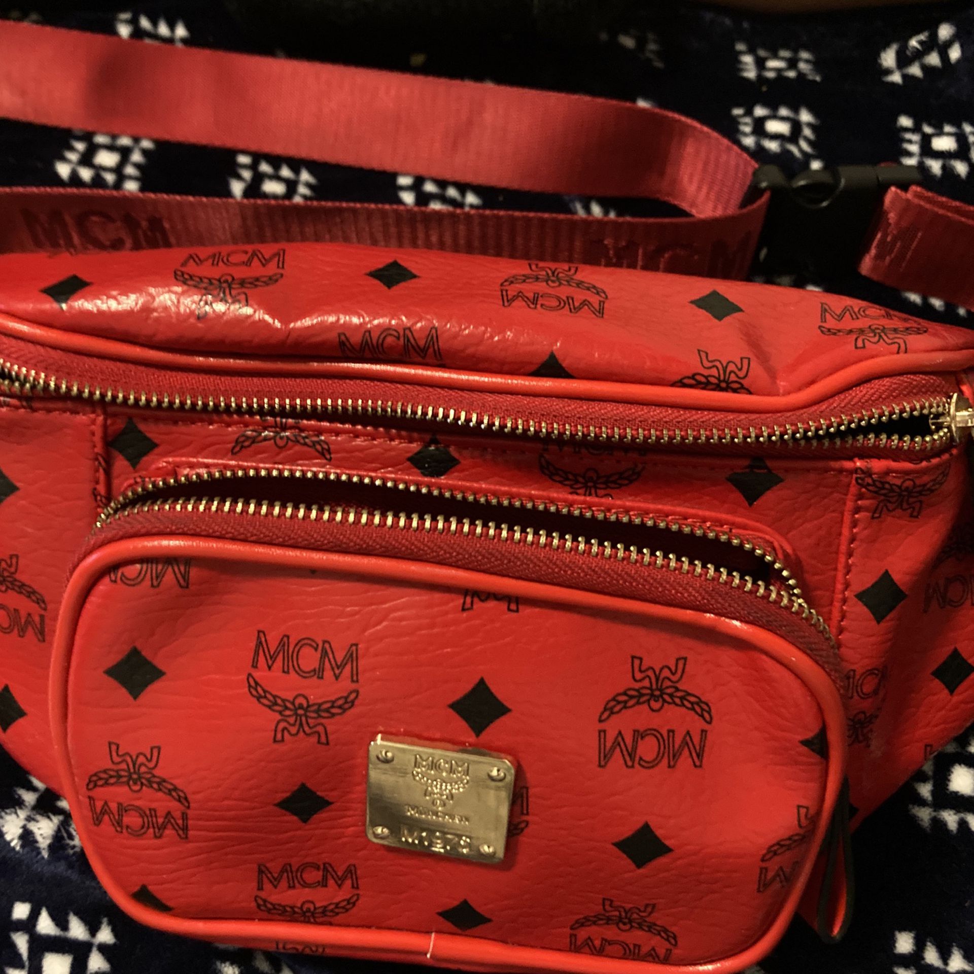 Mcm Candy Red Waist Bag 