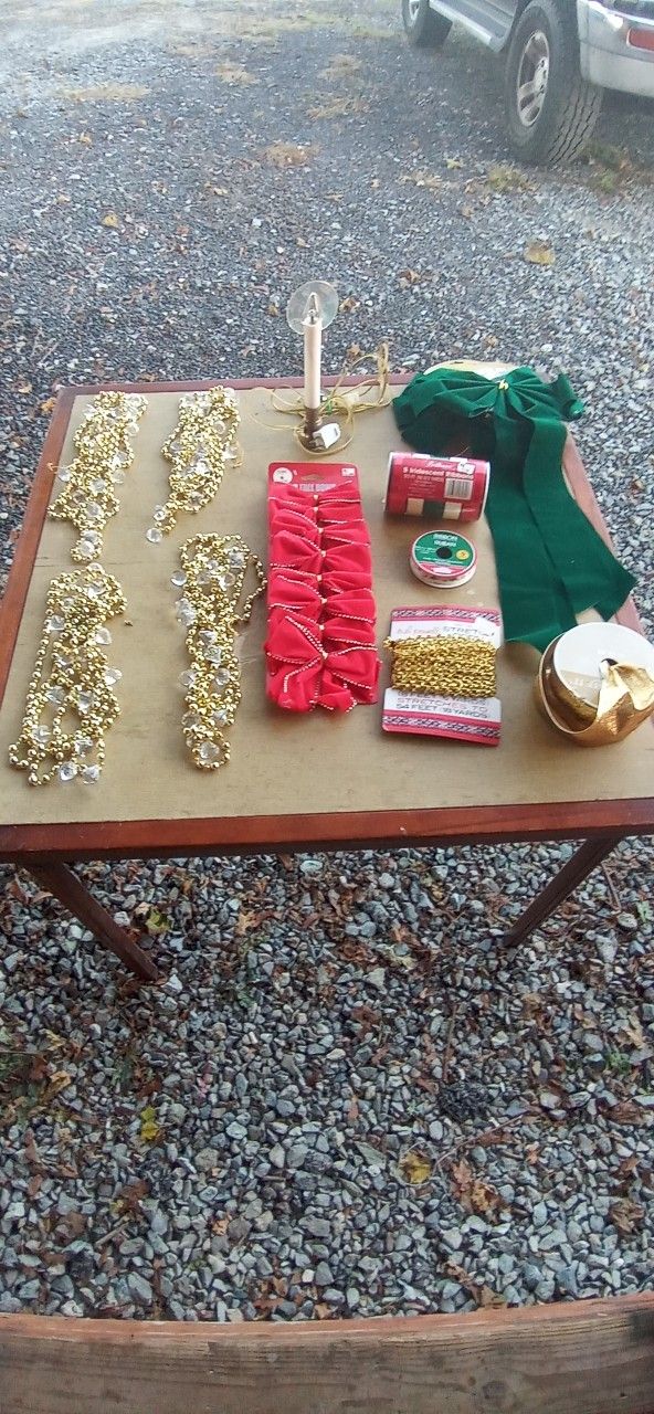 Christmas Bows,Ribbon, Garland, Electric Candle