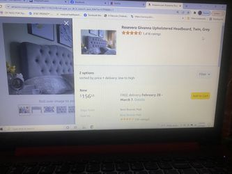$100-(firm price) brand new still in package wrap-Beige color twin size headboard new in package-I bought from amazon aug 2020 but never did open it t Thumbnail