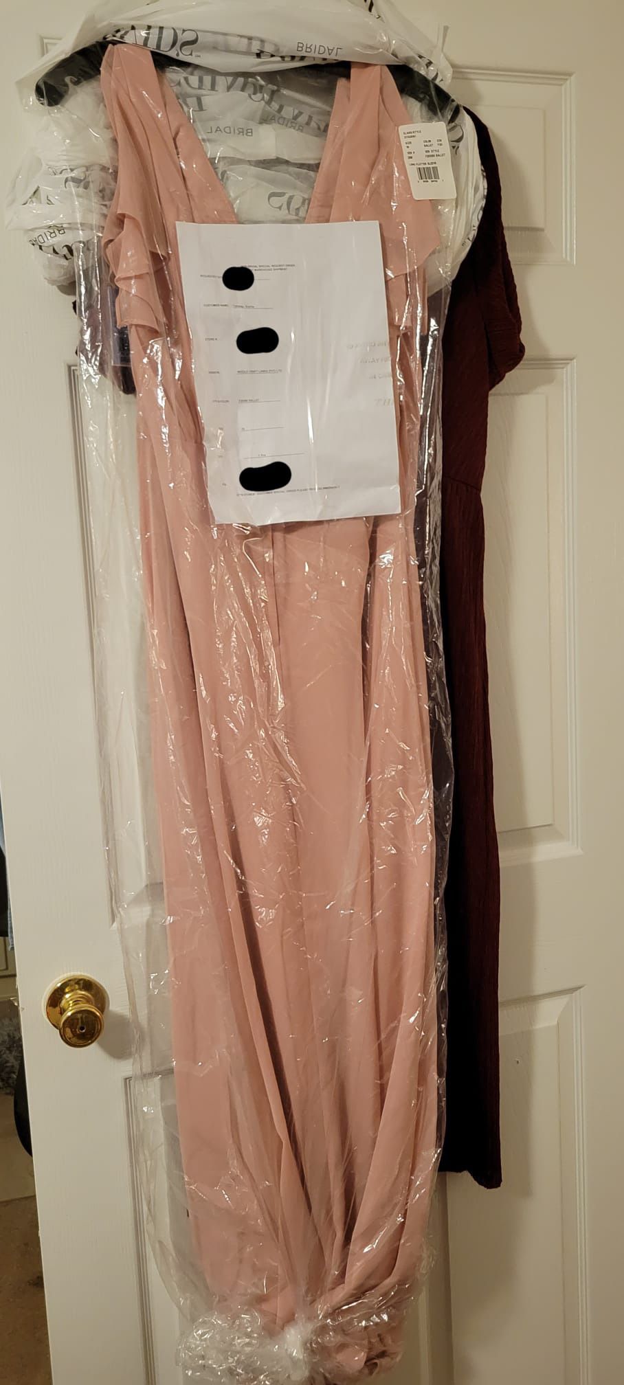 David’s Bridal Flutter-Sleeve Full Skirt Bridesmaid Dress Size 16 Ballet Pink NWT