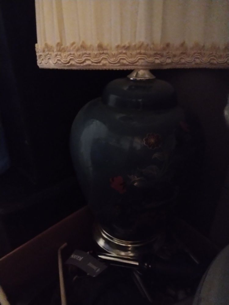 Wall mirror , lamp, vase misc