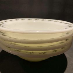 Rare Corningware Milk Glass Leaf Pattern Bowls Thumbnail