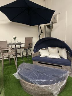New Beautiful Loveseat Day Bed Outdoor Patio Furniture Thumbnail