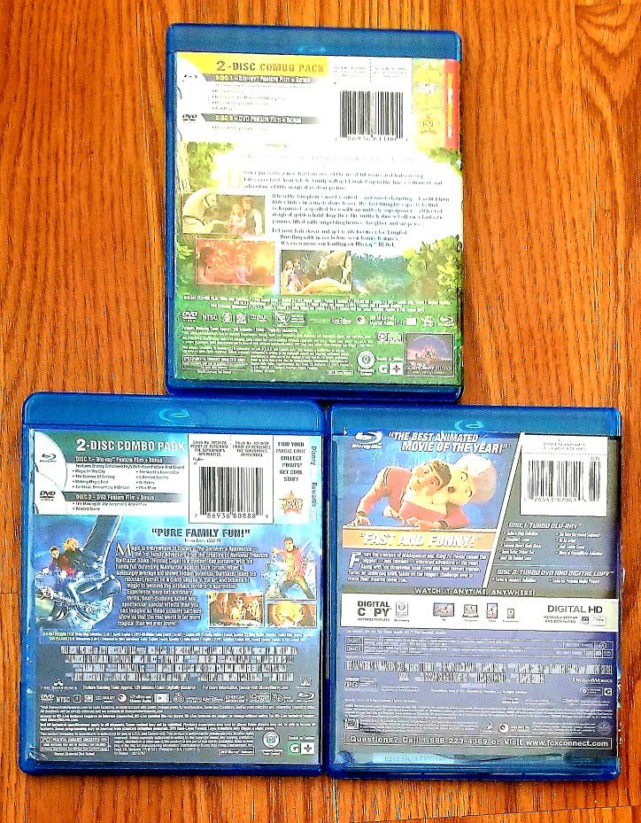 Three Great Blu-Ray Kids Movies Turbo/Tangled/Sorcerer's Apprentice 