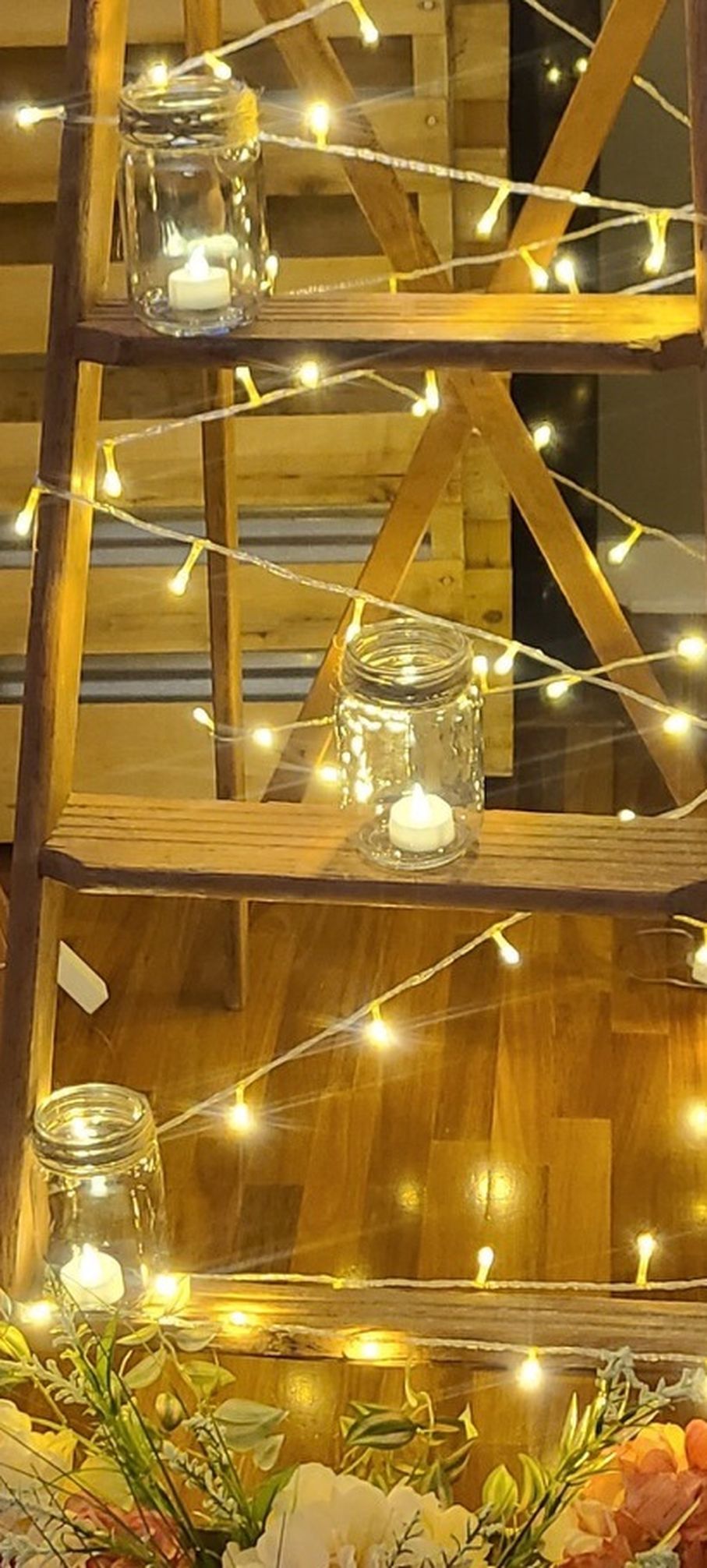 Wrapped ladder decor
