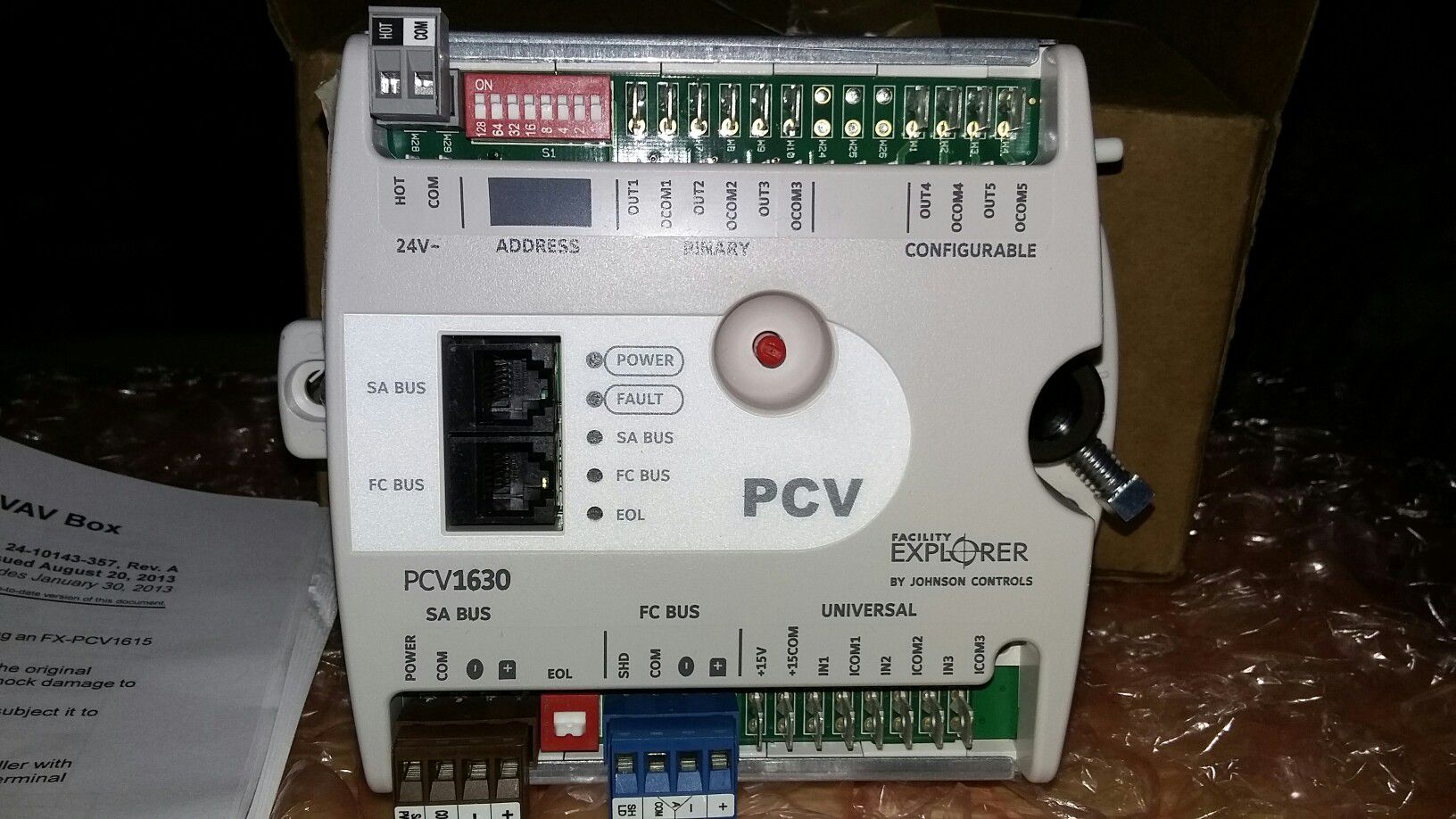 Johnson Controls PCV1630 FX-PCV1630-0 Programmable VAV Box Controller PCV 1630 
