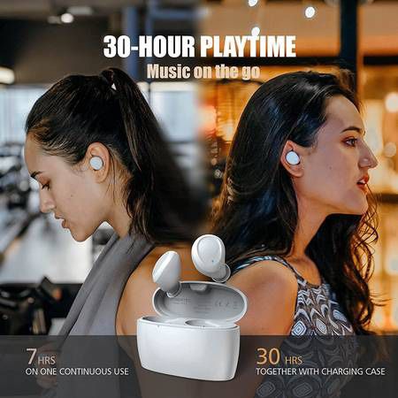 True Wireless Earbuds, Bluetooth Earbuds Noise Cancelling Bluetooth Headphones for iPhone/Android Small Earbuds with Mic Waterproof Cordless in-Ear Ea