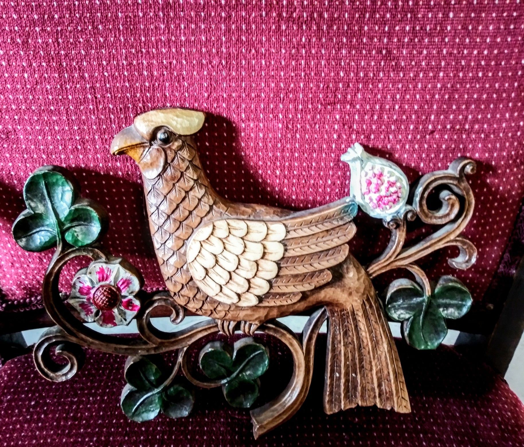 SALE by Appt! Vintage Satin Velvet Valour Embroidered Bedspread Birds Antique Chairs Crystal Rugs Tree Oil Paintings 25 Mirrors! MORE BELOW