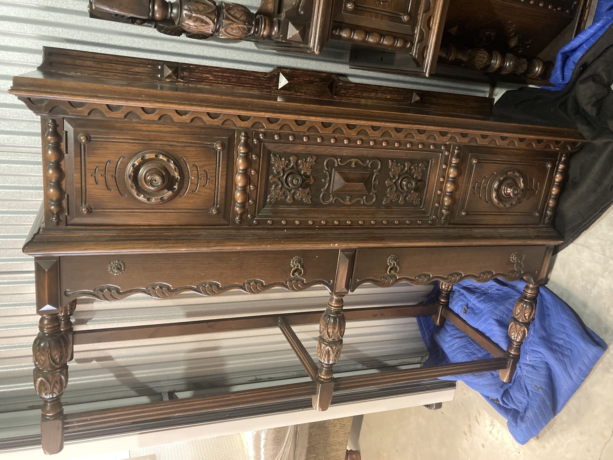 Jacobean Revival Style Buffet Sideboard - Will Deliver