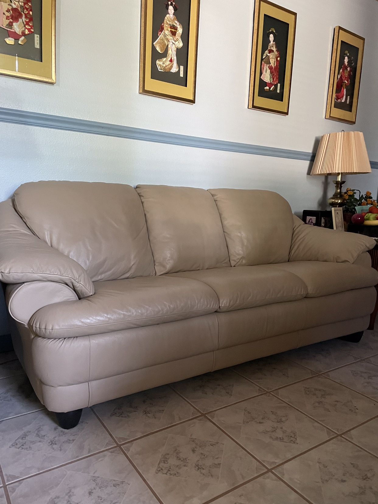 Leather Couch, Love Seat, Chair & Ottoman