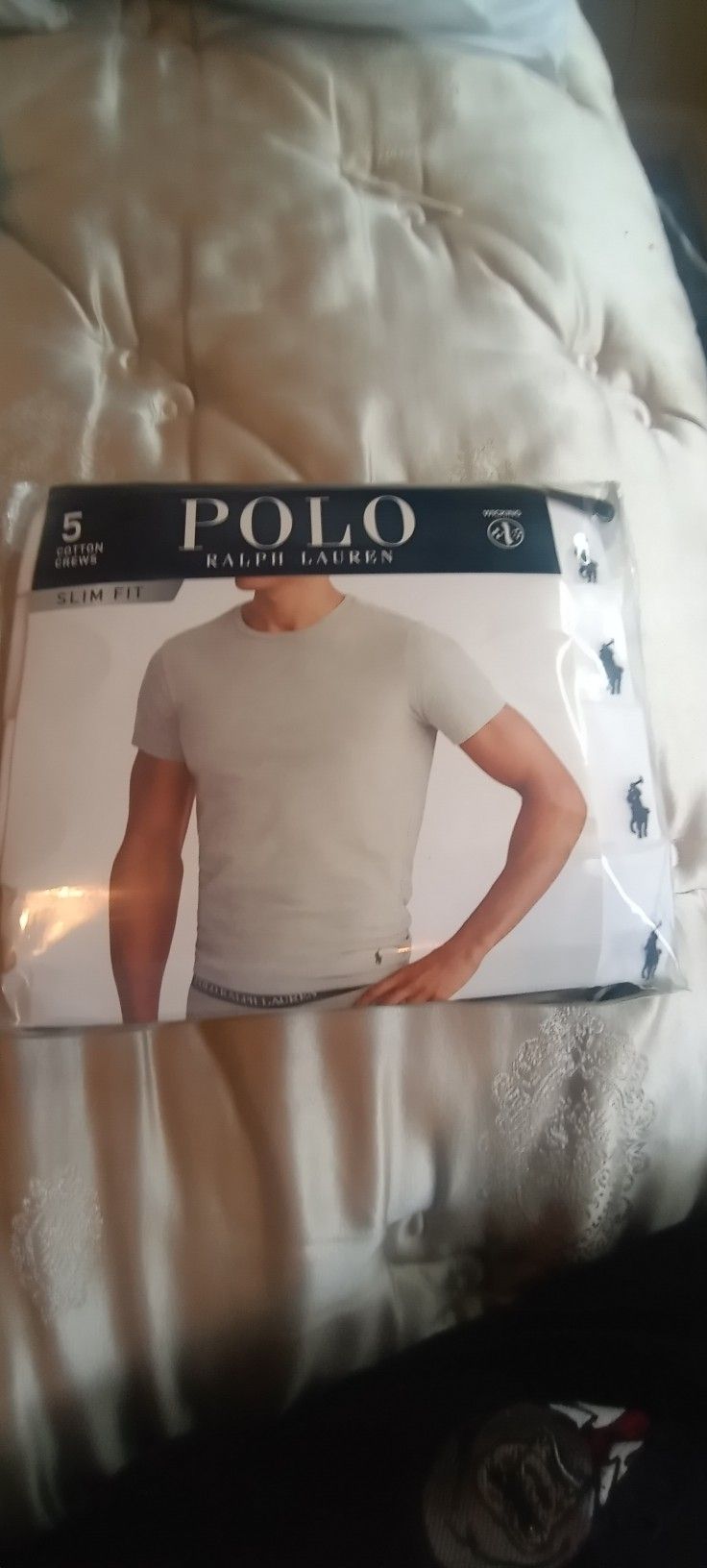 Polo Ralph Lauren Slim Fit White T-shirt Size Medium 5 Pack