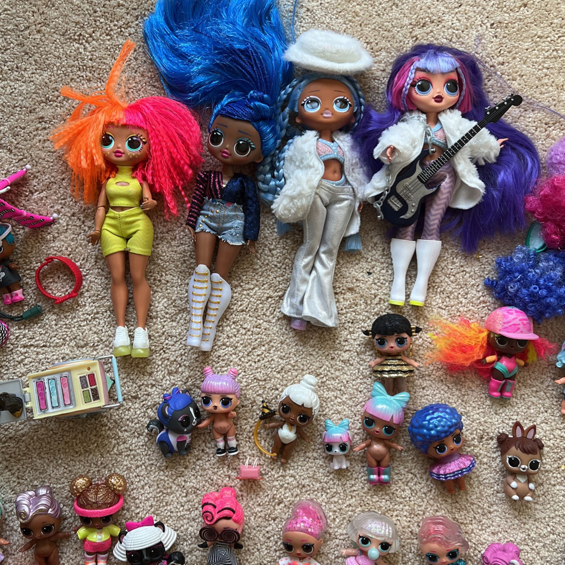 Giant Lol Pack With Accessories ,Ice Cream Truck Mini, And Omg Dolls!