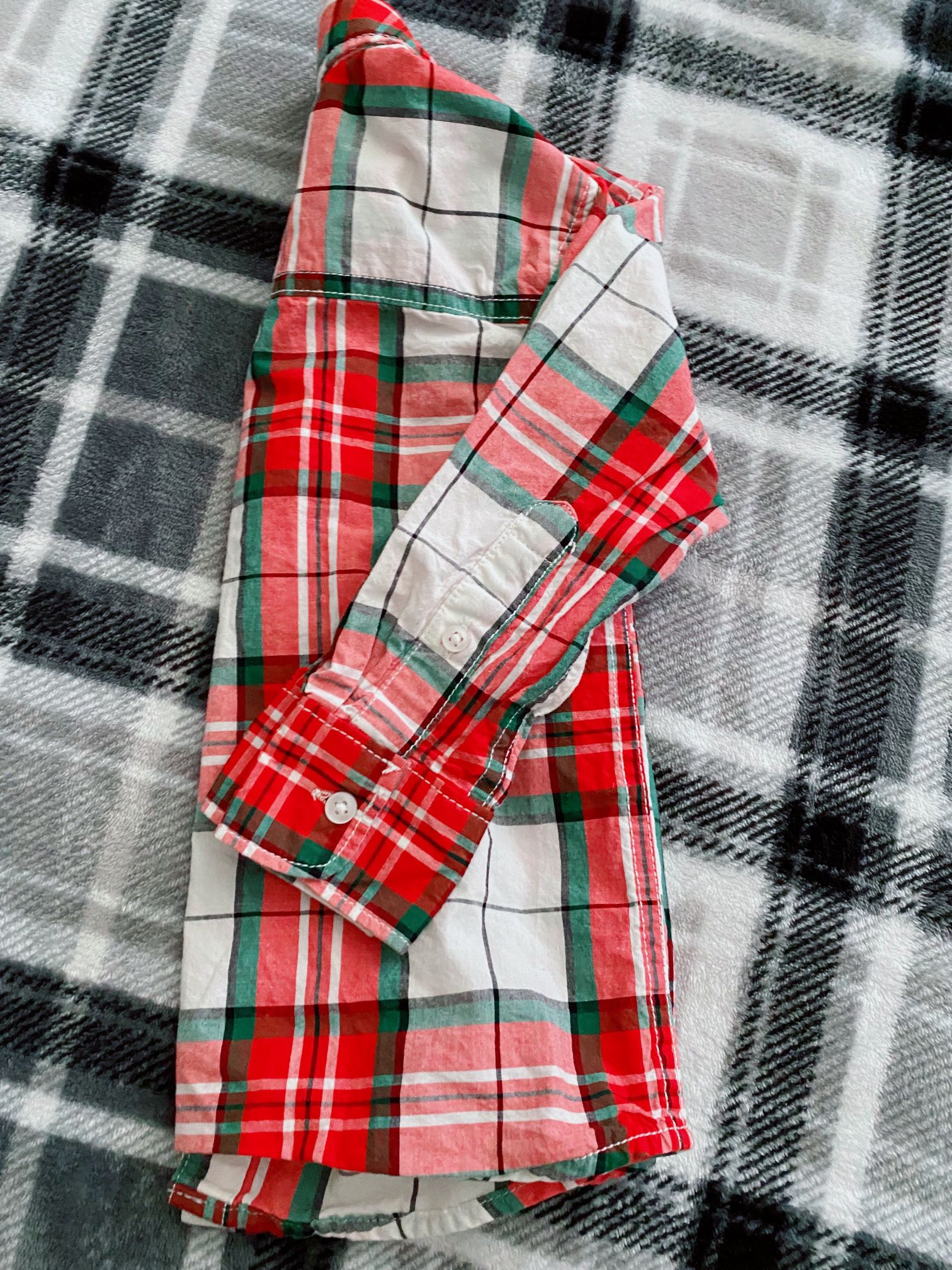 Christmas Plaid Toddler Button Up