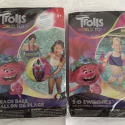 Trolls World Tour  3D Swimmies and beach ball  Set of 2   Thumbnail