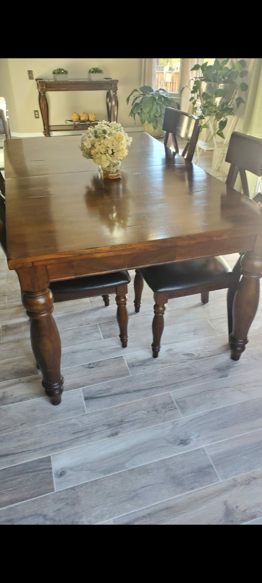 Wooden table with 4 chairs