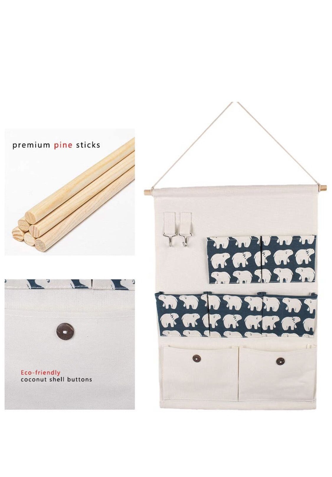 Wall Hanging Organizer,Over Door/Wall Mount Hanging Storage Shelves with 7 Pockets,Waterproof Sundry Hanging Bag for Room Bathroom Bedroom Restaurant(