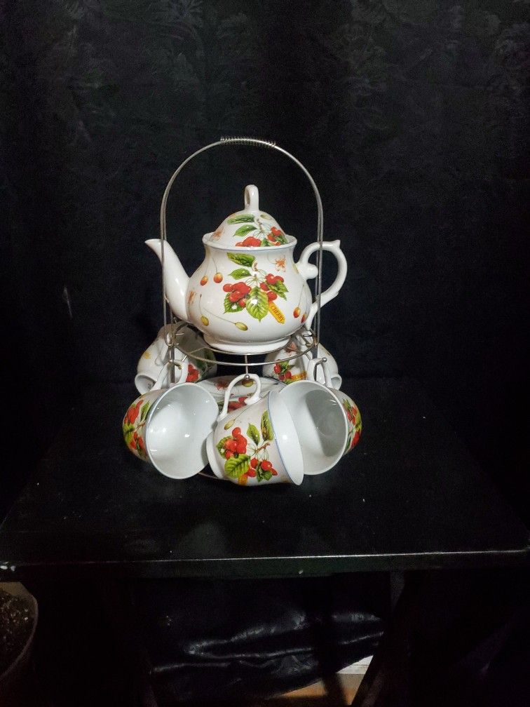 Ceramic Tea Set 5plated/5cups