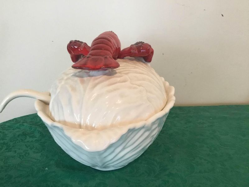 Lobster soup tureen stamped 616 California USA